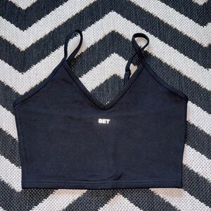 NWOT Set Active FORMCLOUD MINI V LONGLINE BRA crop top black Medium M